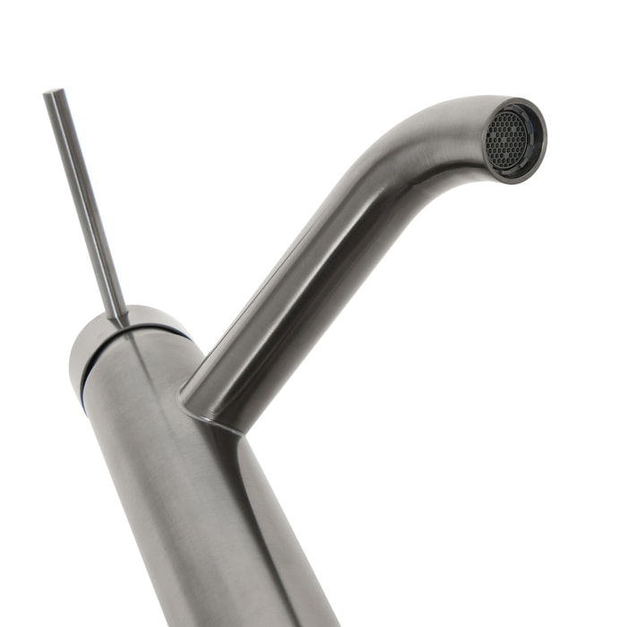 Aurum mitigeur de lavabo 16,5 cm, à levier, sans vidage, gun métal brossé (SATBAUR271BGM)
