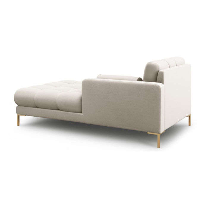 Méridienne droite "Bali" en tissu structurel beige