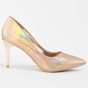 Zapato De Tacón - Dorado - Altura: 8 Cm