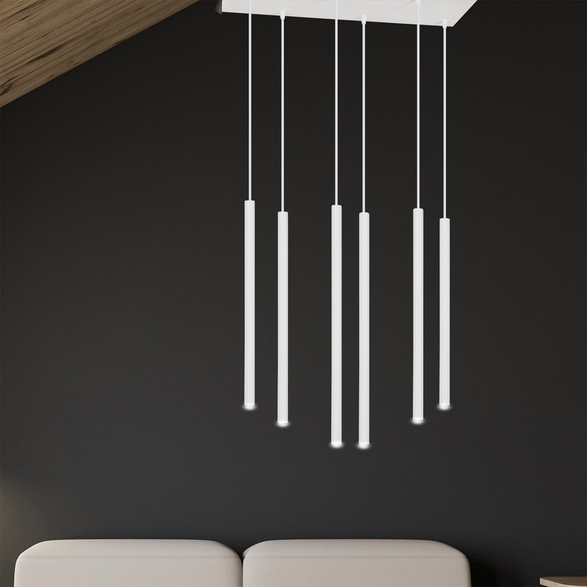 Lampada a sospensione Selter in acciaio bianco opaco