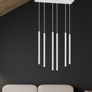 Lampada a sospensione Selter in acciaio bianco opaco