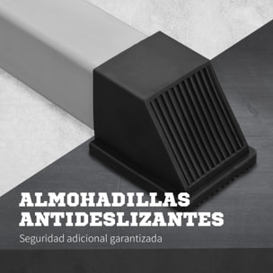 Soporte para Barras de Pesas con Altura Ajustable Rack Musculación con Marco de Acero Carga 200 kg para Entrenamiento en Gimnasio Casa Plata y Negro