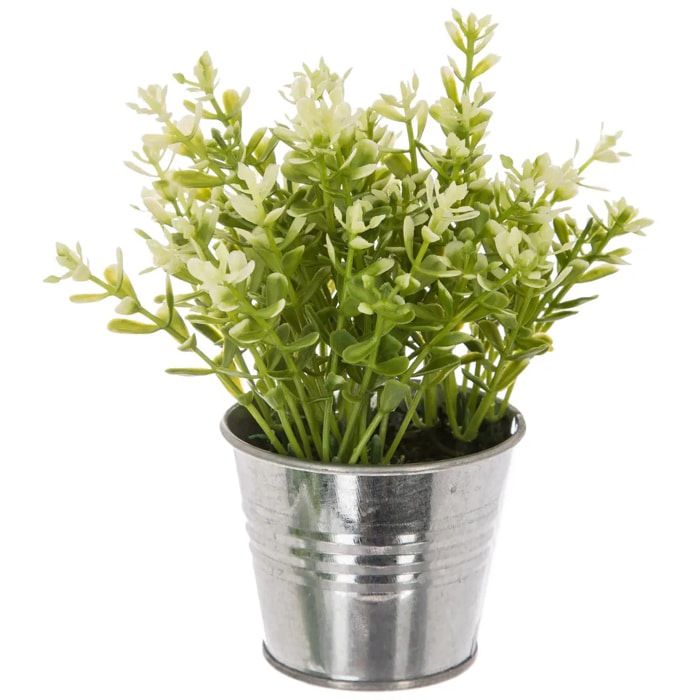 Plante artificielle - pot en métal - H17 cm