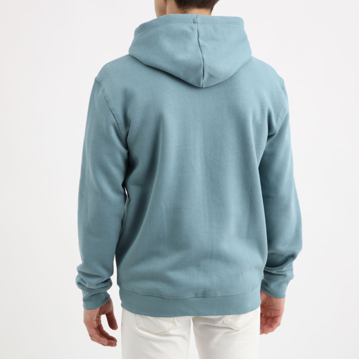 Sweat à capuche Aldwin - coton biologique - logo - vert d'eau