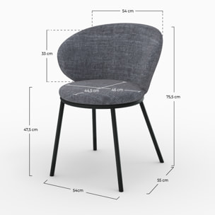 Chaise en tissu gris - Angèle