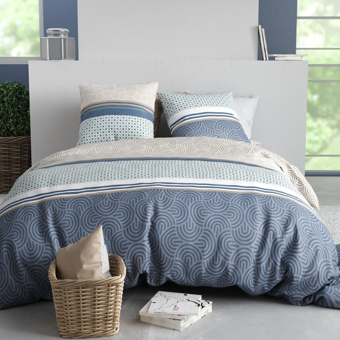 Parure housse de couette imprimé 100% coton - canopée