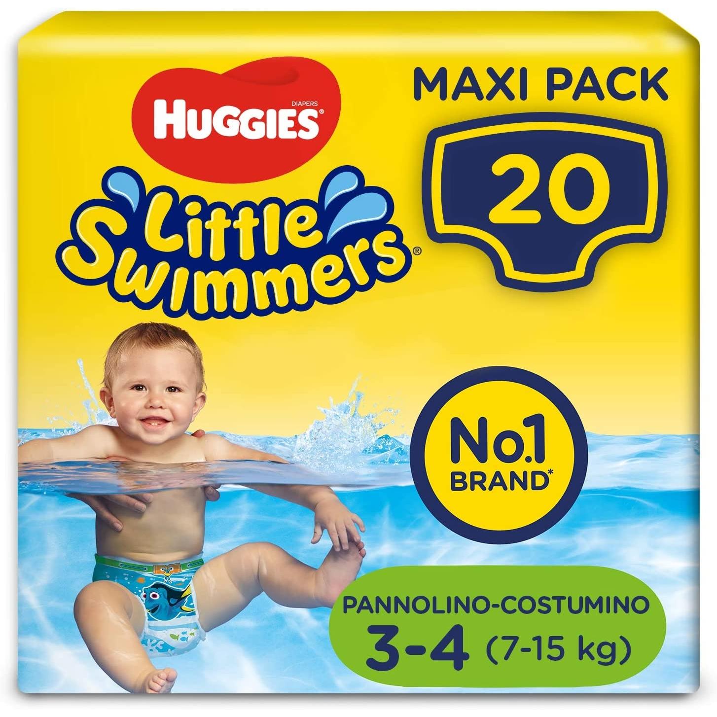 Huggies Litte Swimmers Pannolini Costumino Taglia 3/4 M - Pacco Grande da 20 Pannolini unisex Huggies