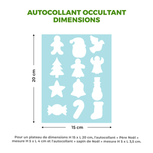 Stickers électrostatiques Noël - Autocollants adhésifs fenêtres noël - décoration fêtes