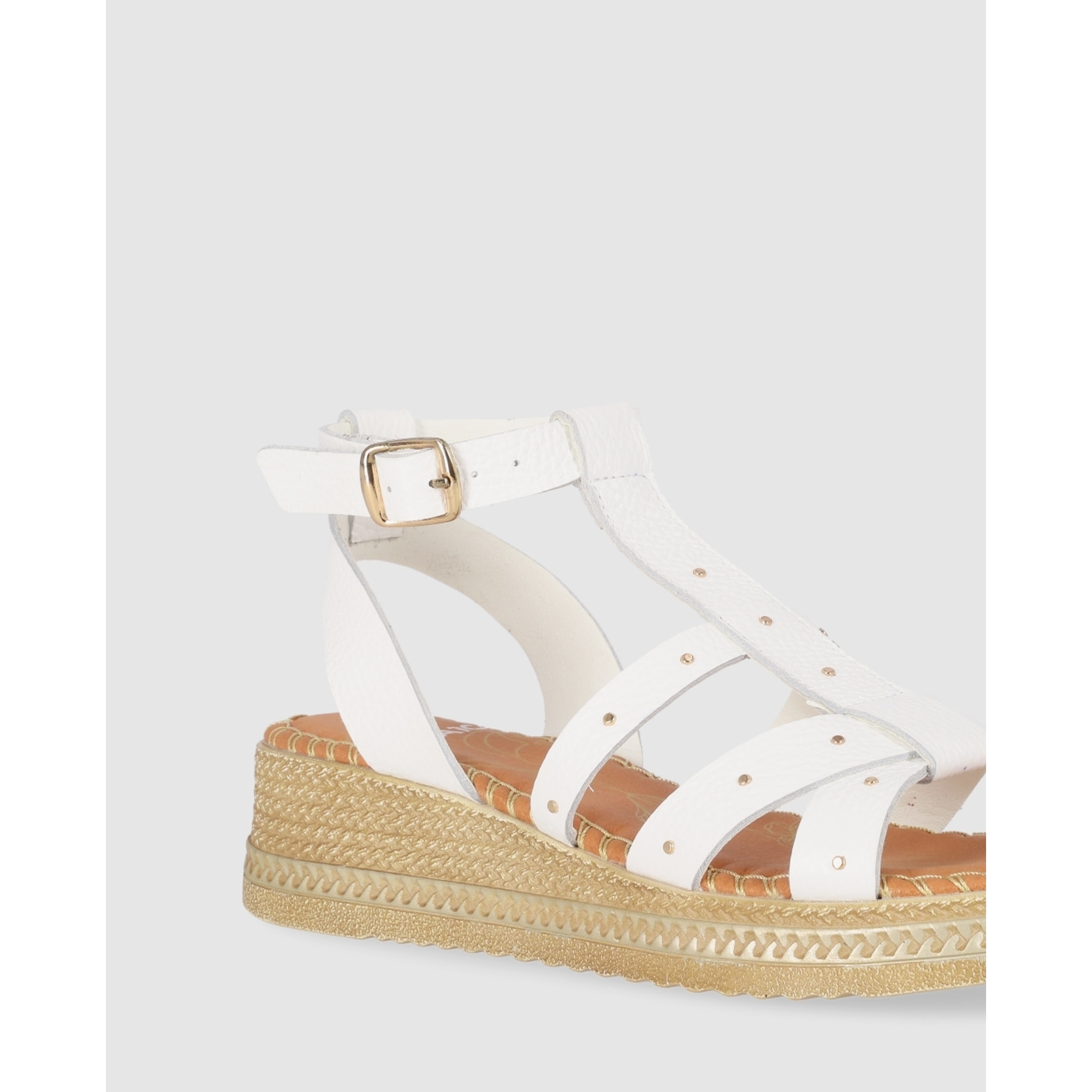 Sandalias de Piel - Blanco - Tacón: 5 cm