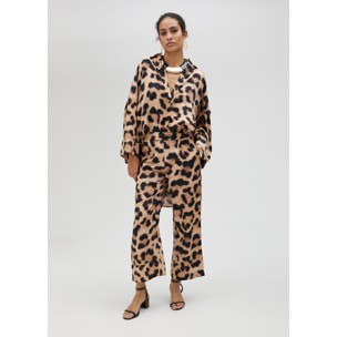 Pantaloni stampa animalier palazzo