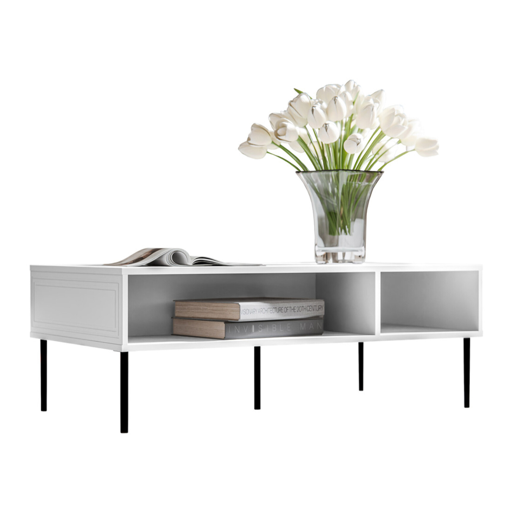 Lavaggi - table basse - 2 niches - 110 cm - Blanc