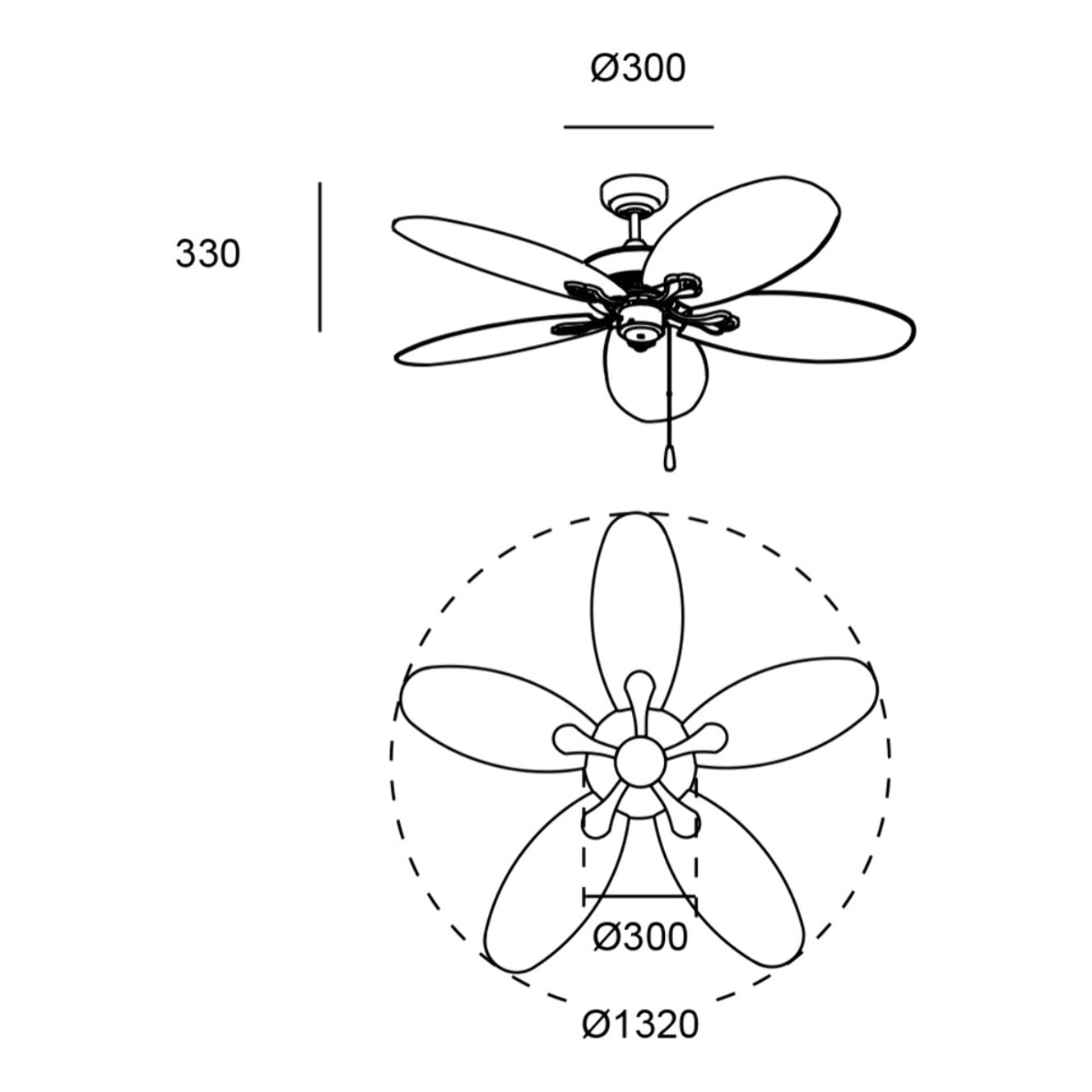 Forlight Ventilador IP23 Phuket Blanco antiguo Marrón