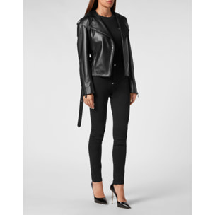 PHILIPP PLEIN Leather Oversize Jacket