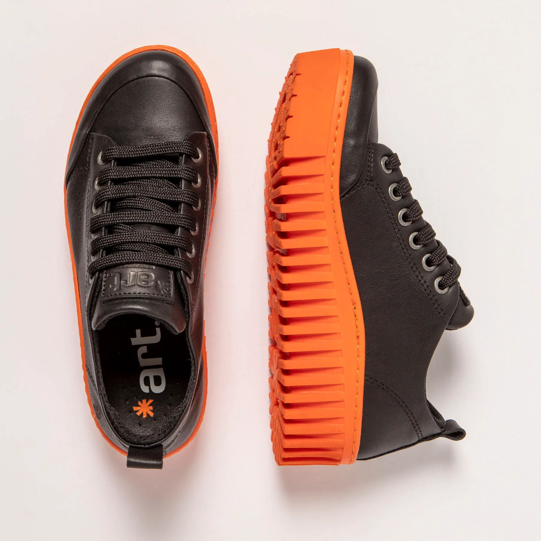 Zapatos 1535 NAPPA BLACK-ORANGE/BRIGHTON color Black-orange