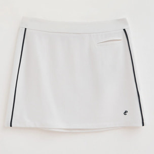 Falda blanca June con monograma bordado