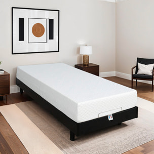 Ensemble Matelas Absolu & Sommier Électrique Flex, 21 cm, Mémoire de Forme, Technologie Bi-Lattes, Confort Personnalisé, Soutien Équilibré, Télécommande Filaire