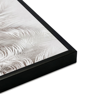 Affiche encadrée feuillage tropical gris clair Affiche + cadre en métal - Noir