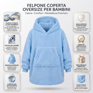 Felpa coperta bambini in poliestere - Azzurro
