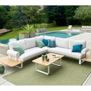 Salon de jardin en angle en aluminium - 6 places - BANGKOK