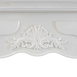 Parigi - Cornice per Camino 123x100x39 cm Rivestimento Decorativo in Legno MDF Bianco