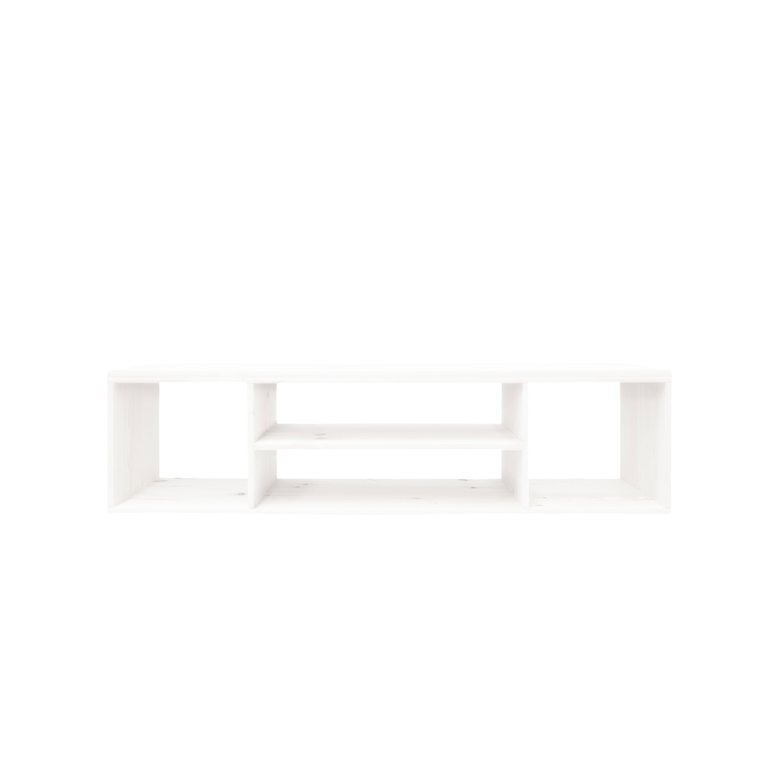 Mueble de TV de madera maciza en tono blanco de 160x40cm Alto: 40 Largo: 160 Ancho: 40
