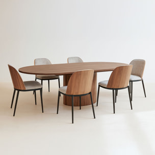 Ensemble table ovale extensible et 6 chaises  SIERRA