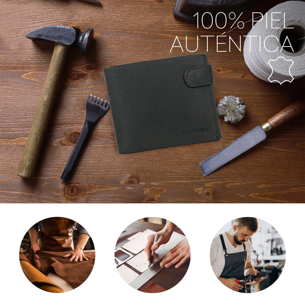 Cartera Hombre Piel Lois Wilson Negro