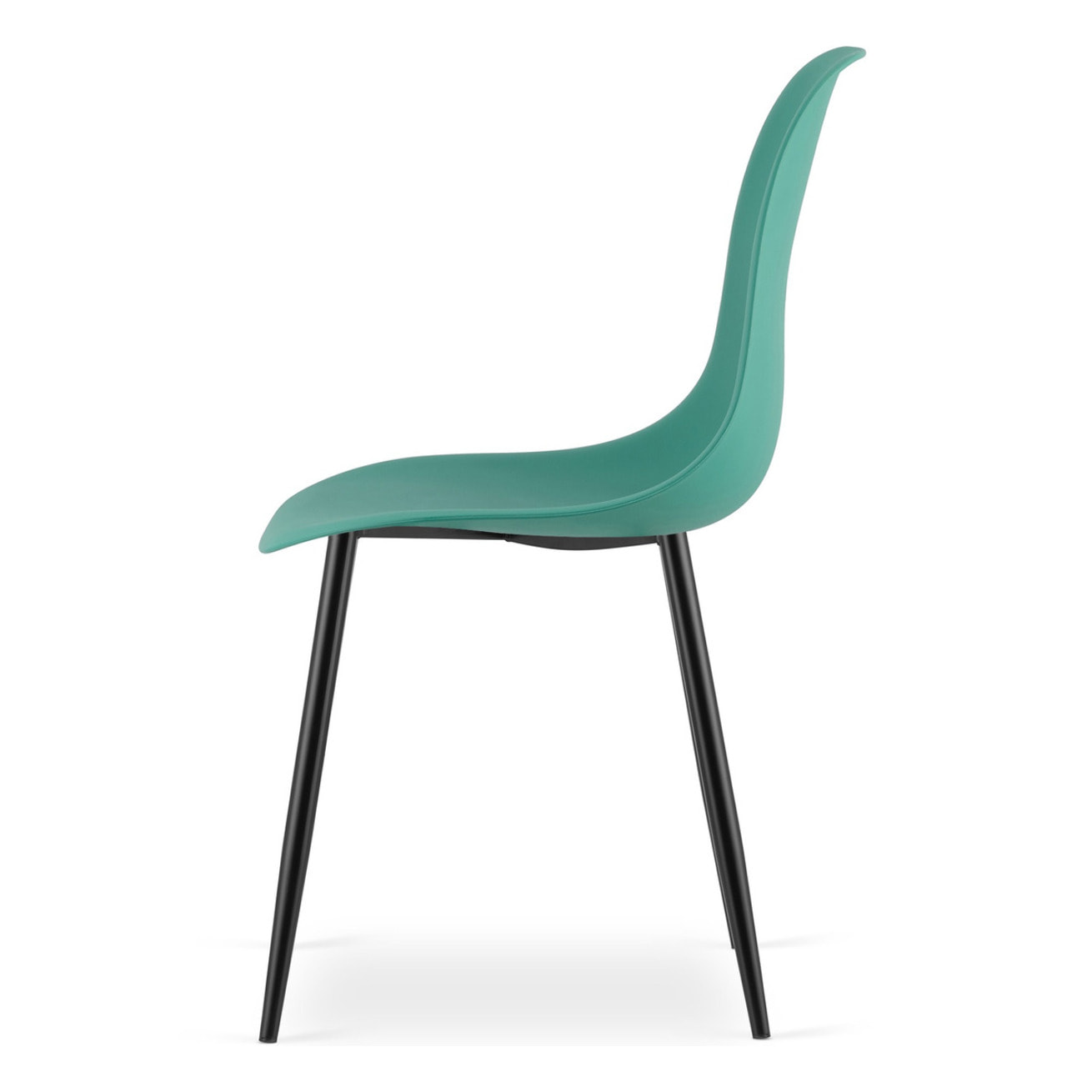 Sedia di design Wat verde con gambe in metallo nero