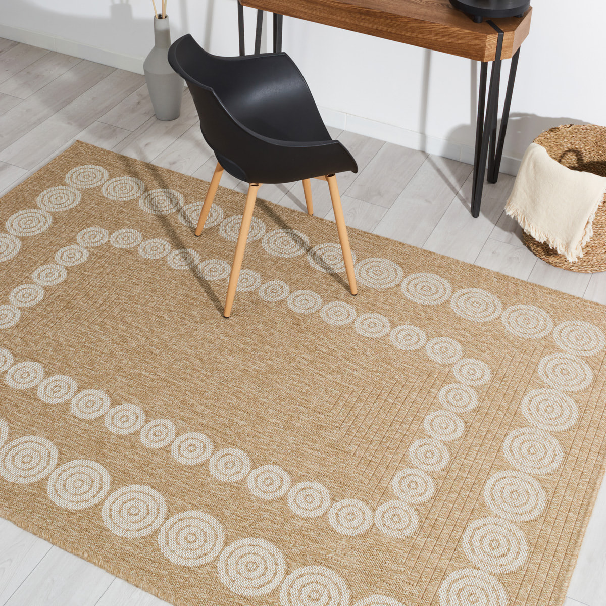 Nature - tapis effet jute blanc