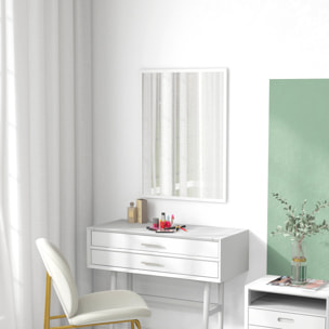 Miroir mural rectangulaire dim. 60L x 80H cm MDF blanc