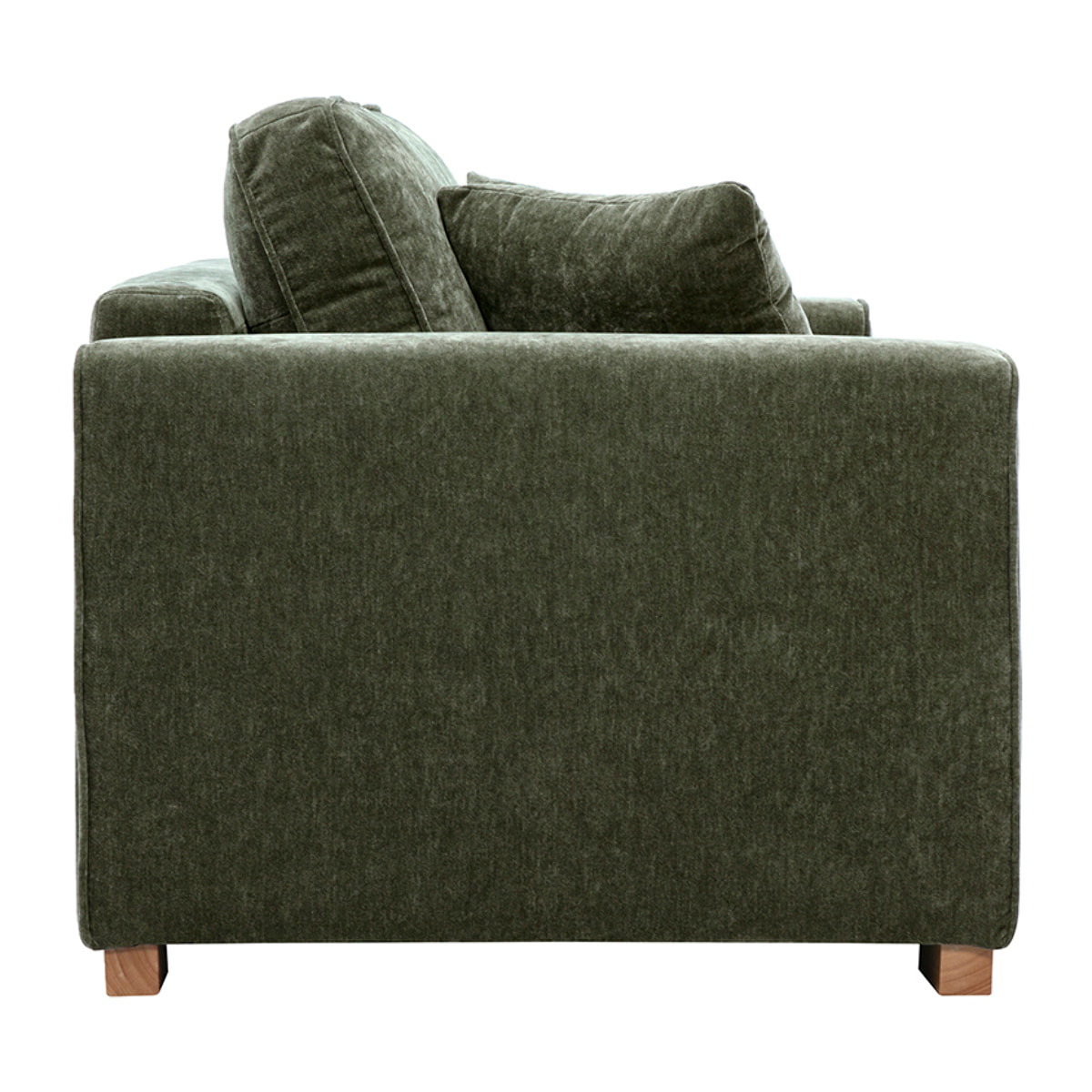Canapé design 3 places en tissu effet velours vert kaki PEPPER