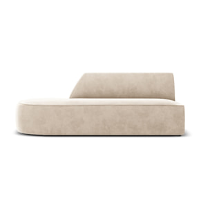 Canapé modulable gauche "Charles" 2 places en velours beige clair