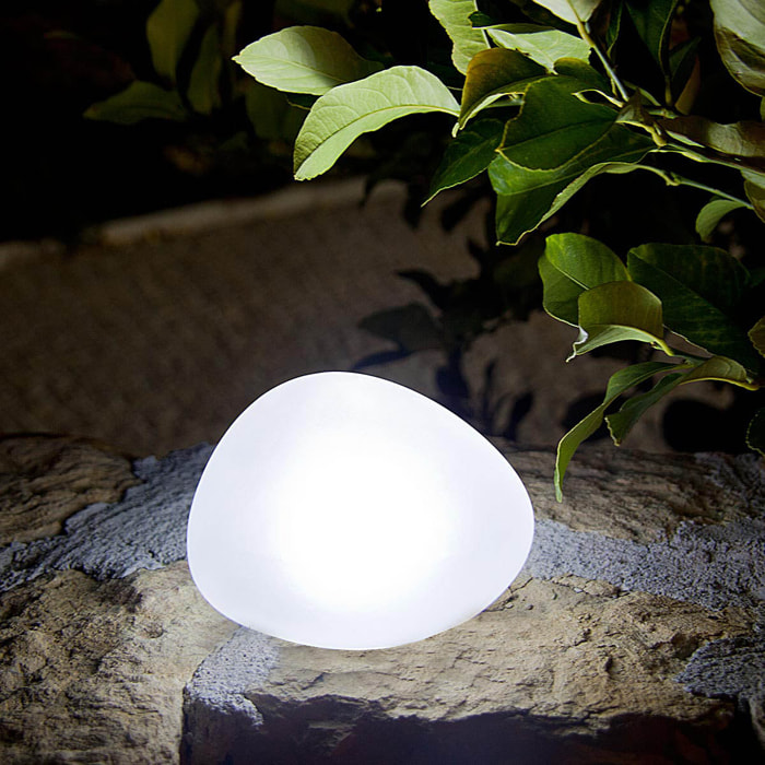 Décoration lumineuse solaire galet SOLENZARA D16cm