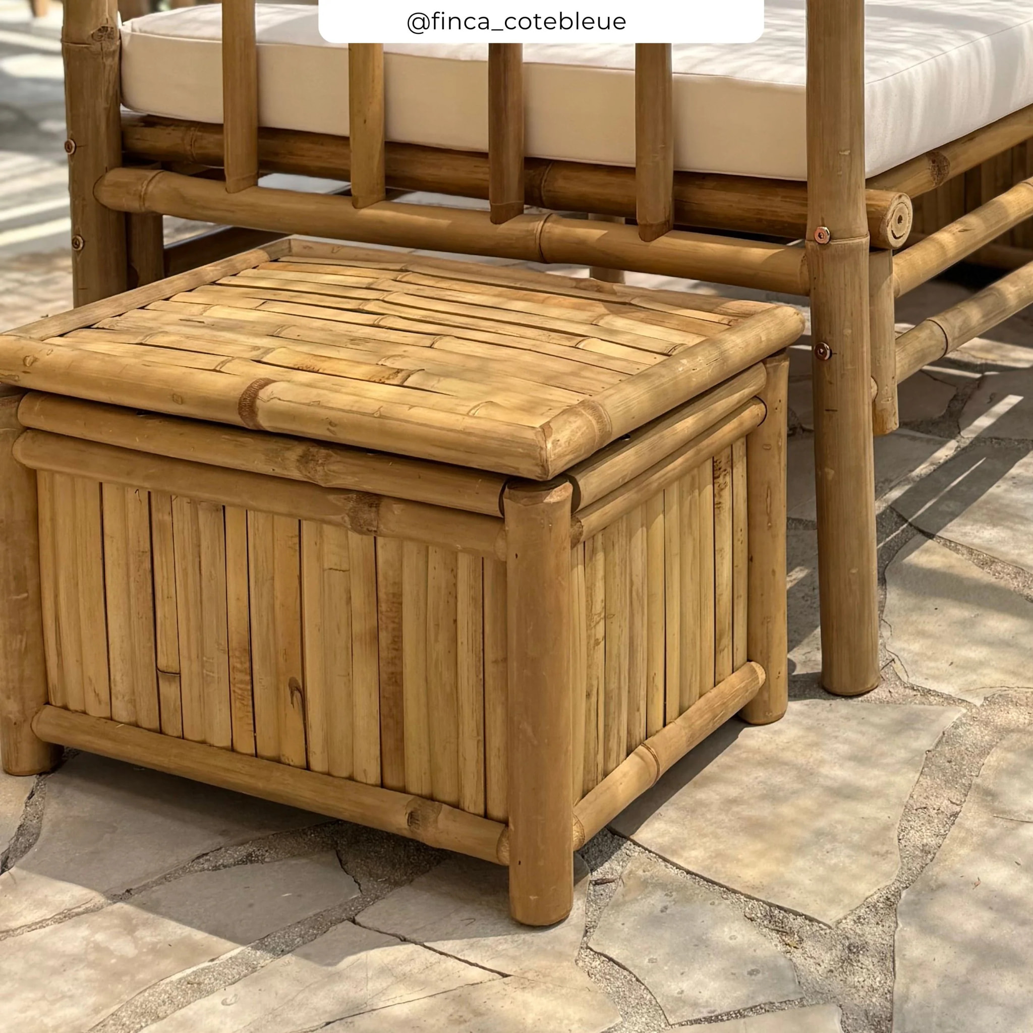 Lot de 3 coffres de jardin en bambou - Vadella