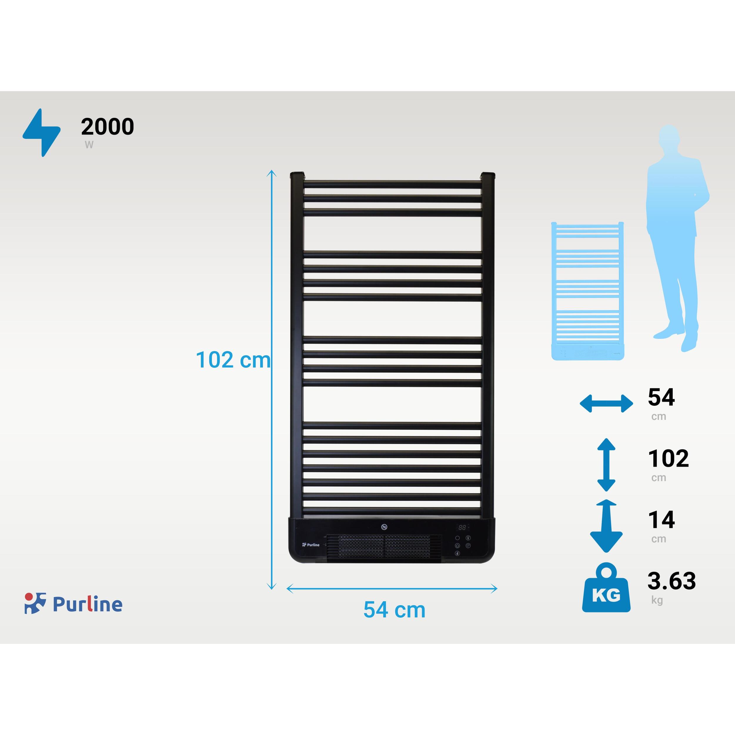 Radiateur sèche-serviettes avec chauffage intégré et contrôle WiFi