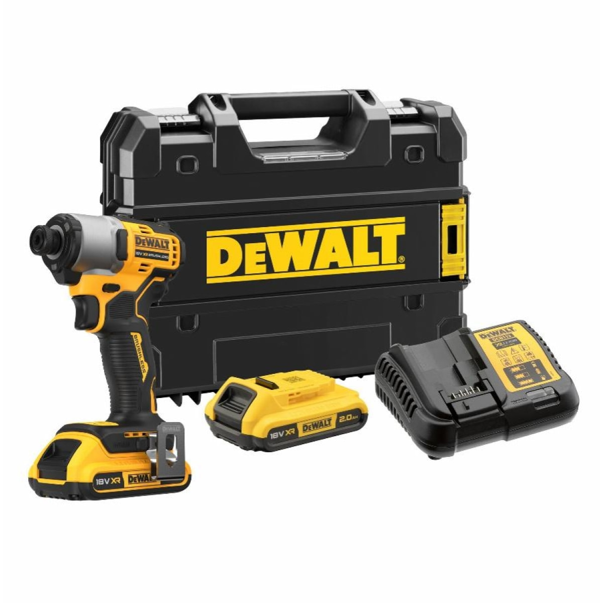 Visseuse à chocs XR 18V Brushless - DEWALT - avec 2 batteires 18V 2.0Ah - chargeur - coffret - DCF840D2T-QW