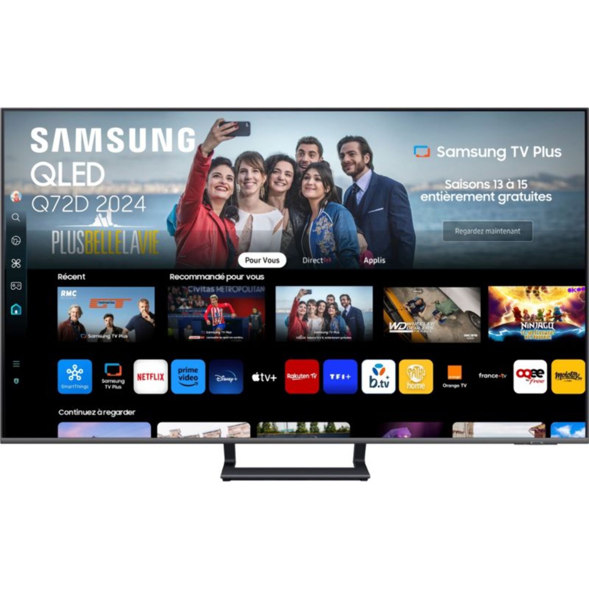 TV QLED SAMSUNG TQ65Q72D 4K UHD AI Smart TV 2024