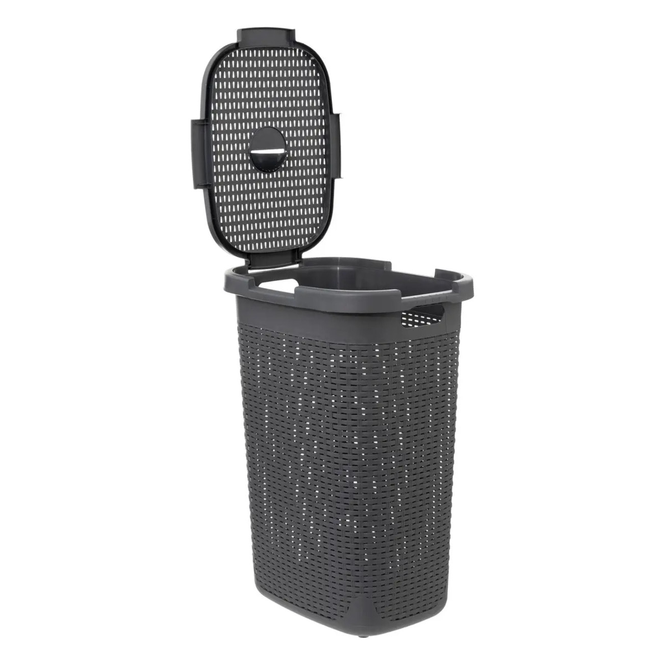 Corbeille Rattan 60L gris beton