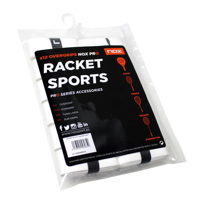 Pack Blíster 12 Overgrips PRO Blanco Liso