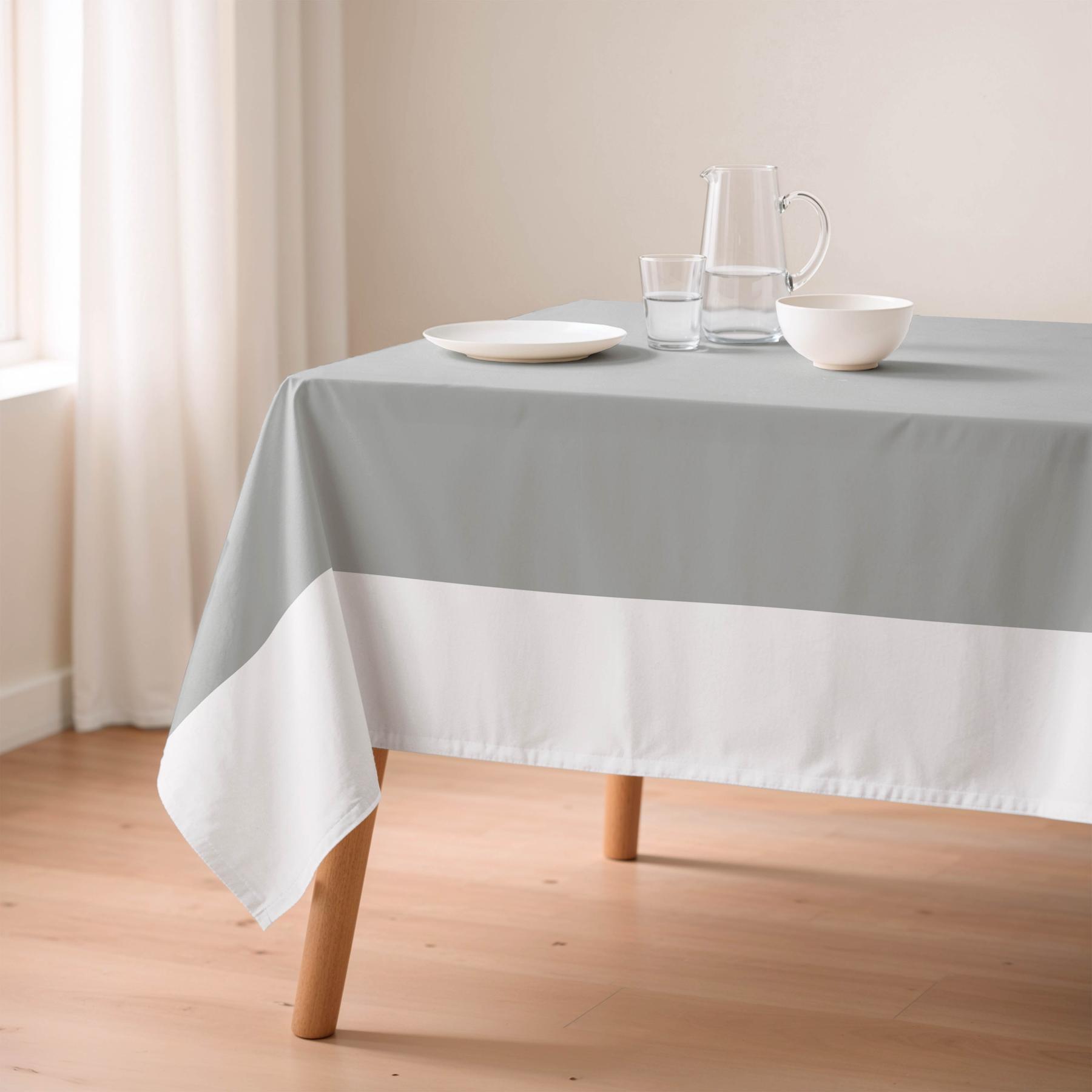 Nappe anti-taches DUO GRIS - en 100 % coton