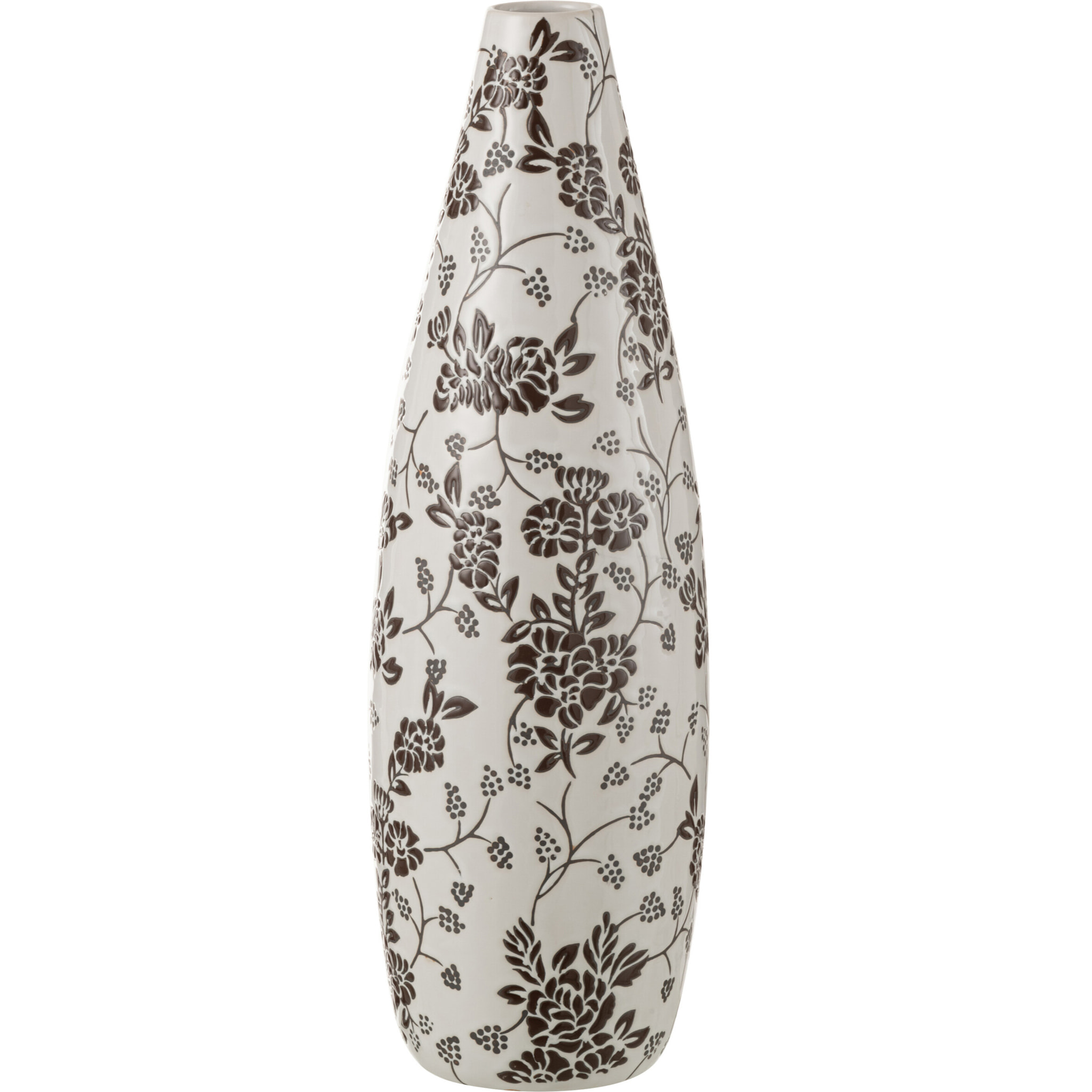 J-Line vase Zen - porcelaine - blanc/noir - 53 cm de hauteur