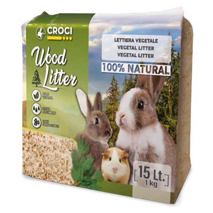 Lettiera per conigli vegetale - Wood Litter 1 Kg - Croci
