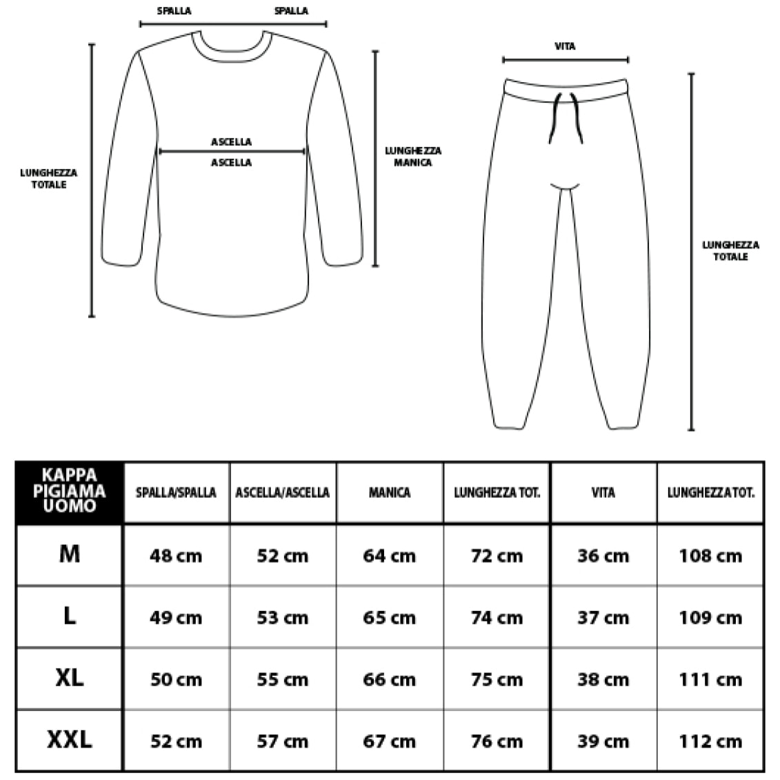 Pigiama Lungo Uomo Homewear KAPPA Cotone Leggero