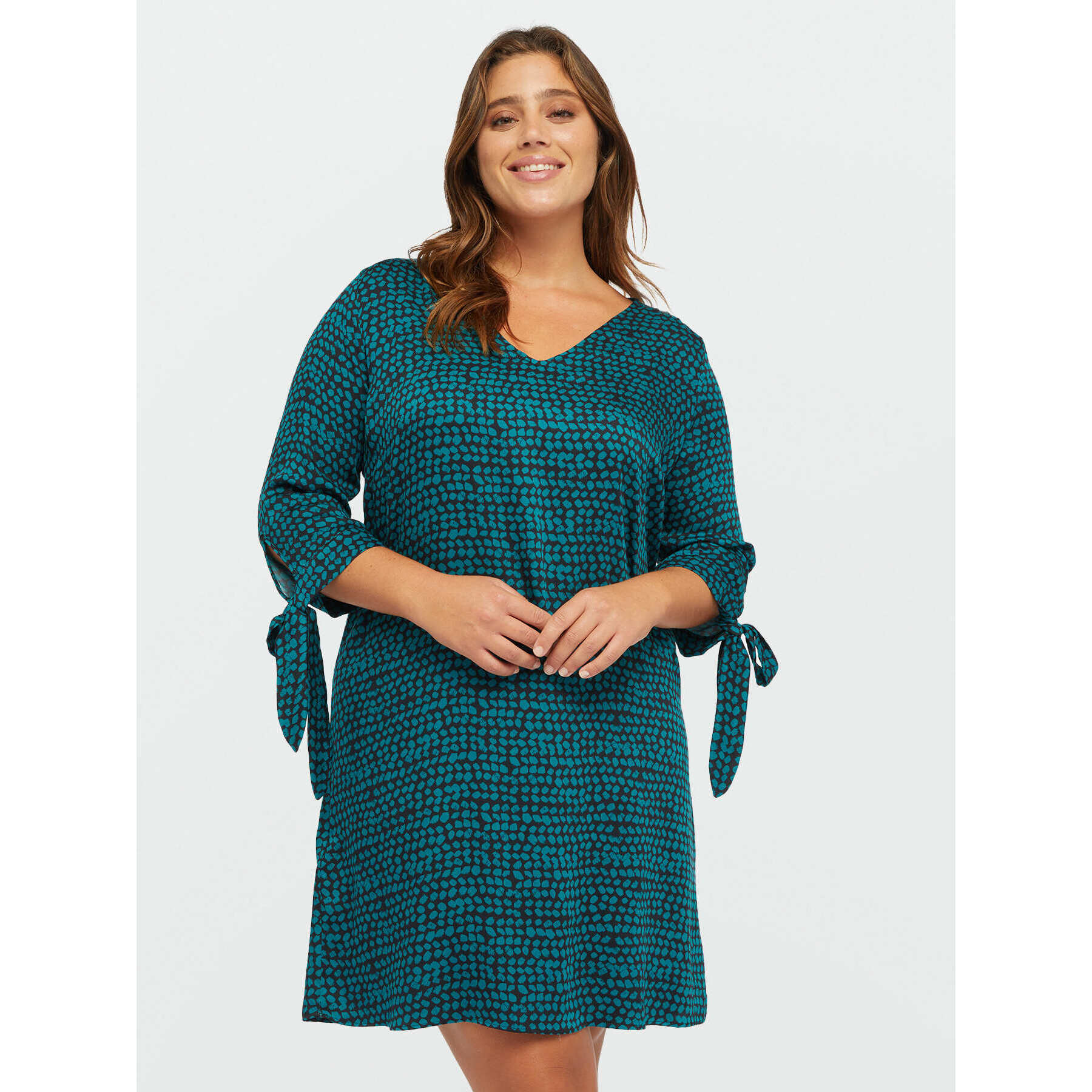 Fiorella Rubino - Vestito stampato con fiocchi - Verde