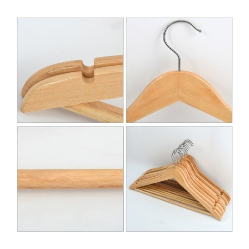 Lot de 10 Cintres en bois à  Tête rotative MSV