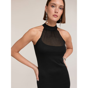 Motivi - Vestito tubino in maglia con trasparenze - Nero