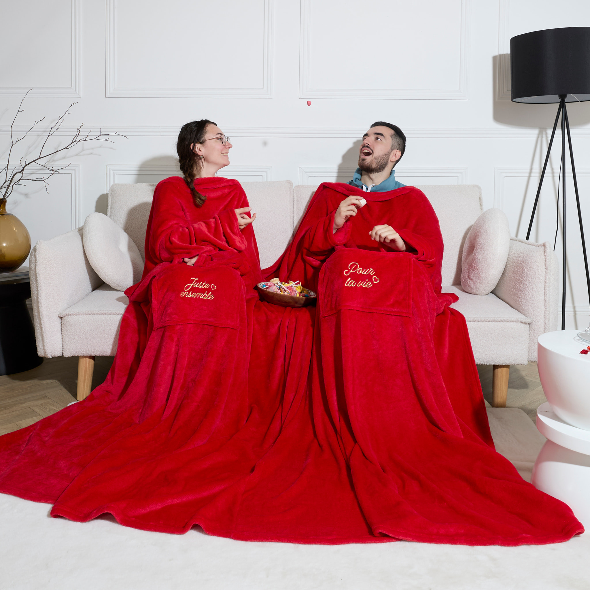 Plaid - THE CONCEPT FACTORY - Plaid Double Pour La Vie - Doux - Avec Manches