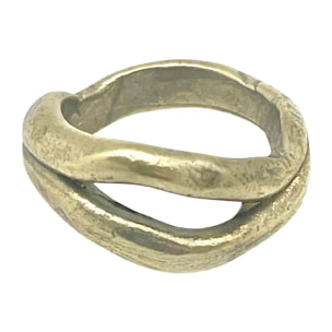 Anillo Duplo en zamak dorado chapado latón
