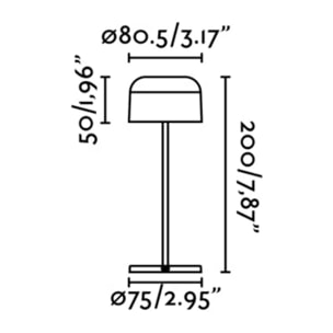MAVIS 200 Lampada portatile nera
