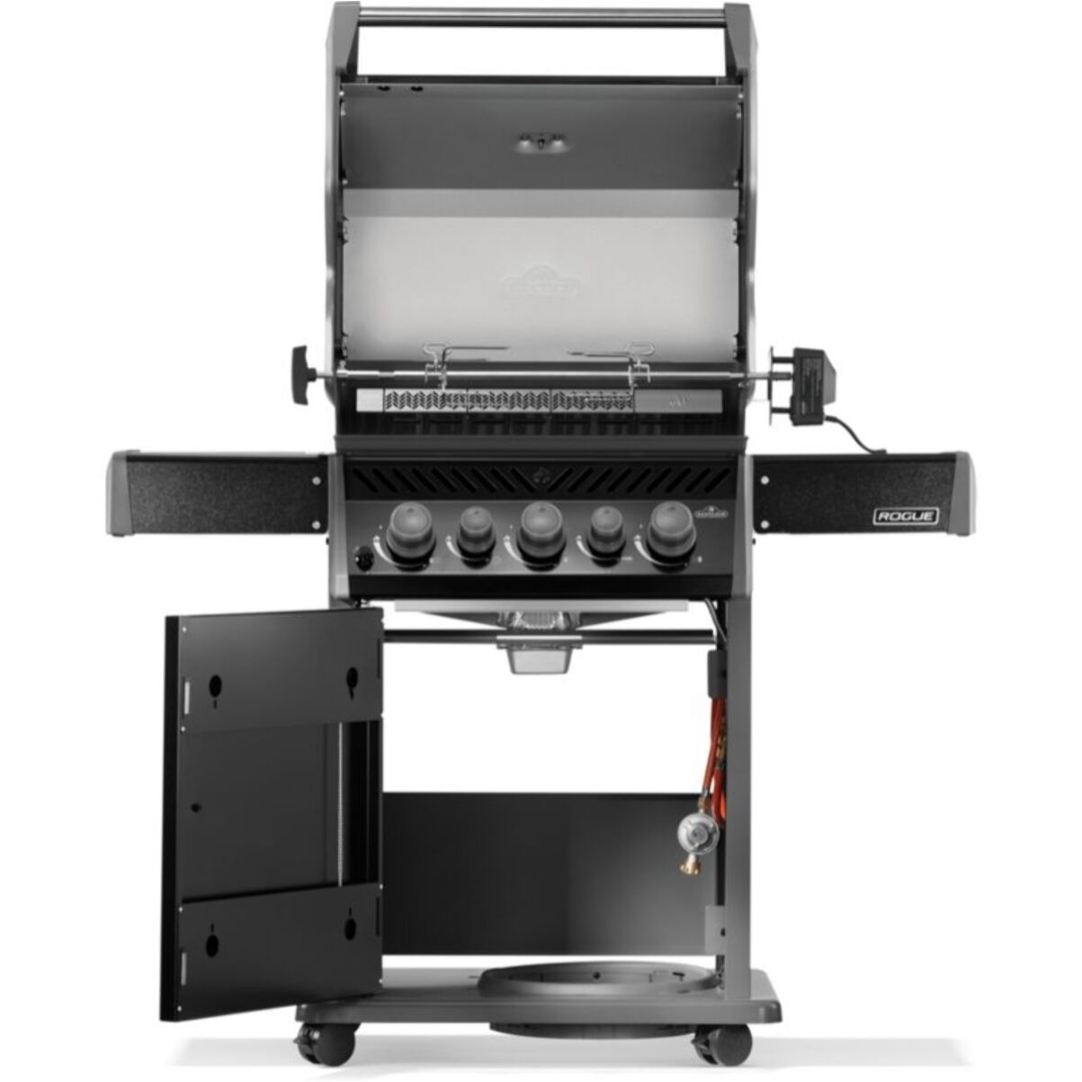 Barbecue gaz NAPOLEON Rogue  RB425RSBPK-2-FR-R noir 5 bruleurs sur chariot,  60x45 cm
